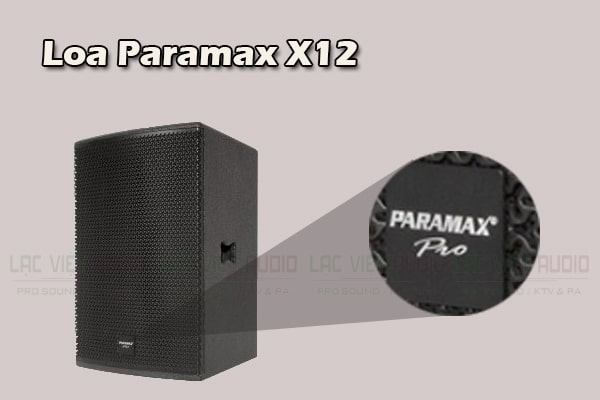 Thiết kế chi tiết logo của sản phẩm Loa Paramax X12 - Lạc Việt Audio