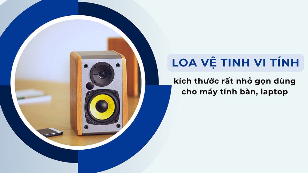 Loa vệ tinh vi tính có kích thước rất nhỏ gọn dùng cho máy tính bàn, laptop
