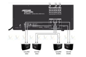 Cách đấu 4 loa vào 1 amply Jarguar 506N, Jarguar 203N