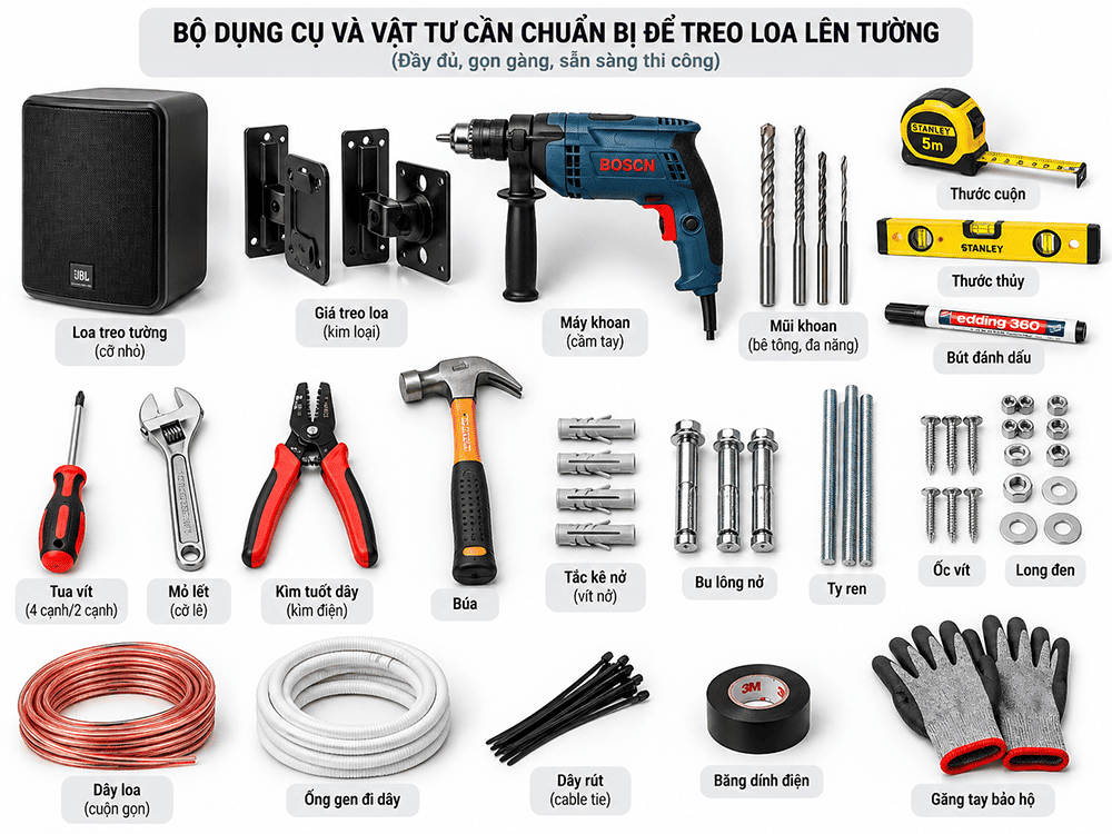 Chuẩn bị dụng cụ trước khi lắp