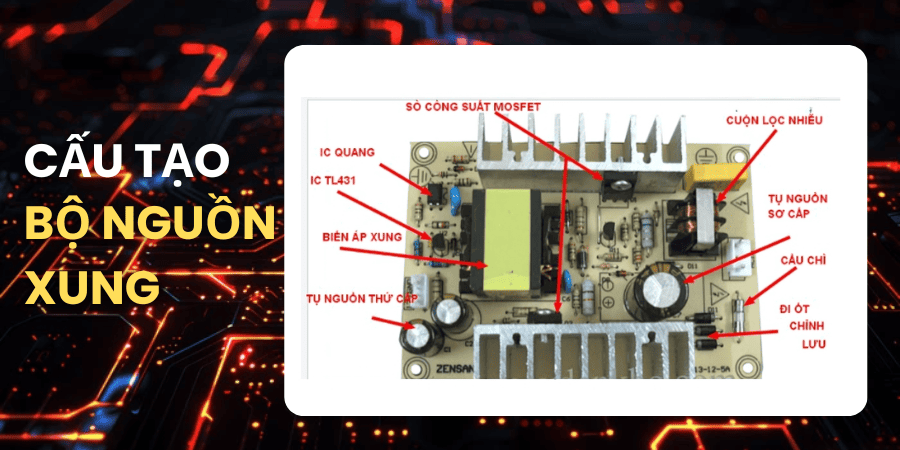Cấu tạo cơ bản của một bộ mạch nguồn xung