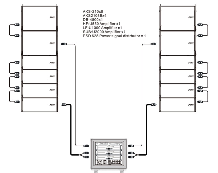 Sơ đồ kết nối FONY AKS-210 và FONY AKS-210B trong hệ thống