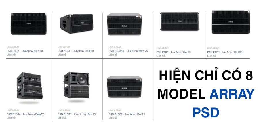 PSD chưa thực sự cung cấp đa dạng về model, hiện tại chỉ có 8 model
