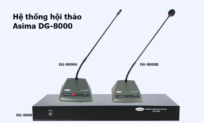 DG-8000A sử dụng kết hợp với bộ trung tâm DG-8000 và micro đại biểu DG-8000B