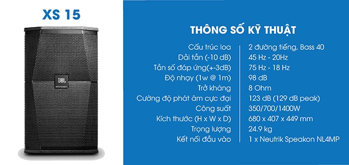 Mua loa karaoke JBL XS15 chính hãng tại Lạc Việt Audio