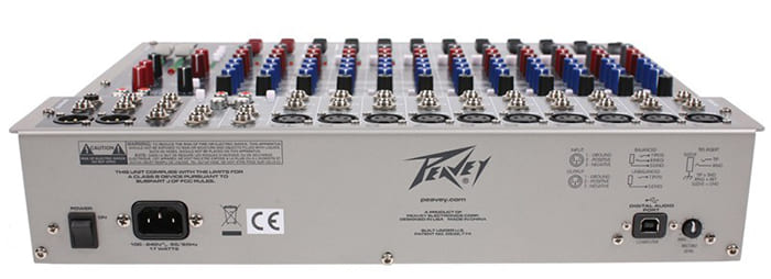 Bàn mixer Peavey PV14 USB xử lý âm thanh chuyên nghiệp, loại bỏ ồn, nhiễu hiệu quả