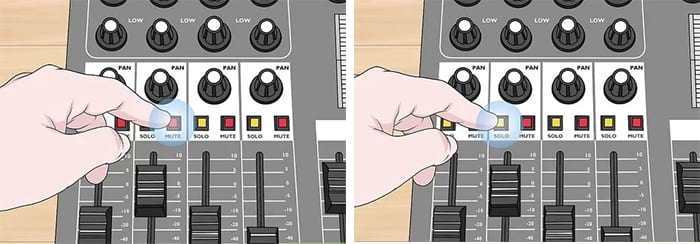 Bước 3: Cách sử dụng bàn mixer khi cần gửi tín hiệu trên các kênh