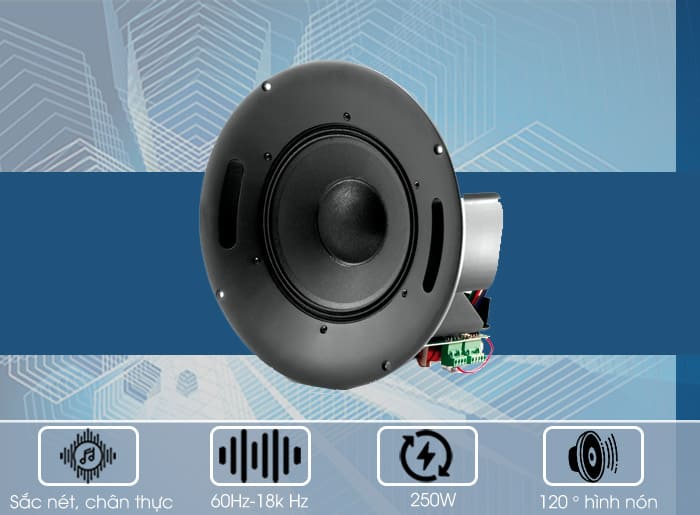 Loa âm trần JBL Control 328C được cấu tạo bởi 2 loa mang đến chất âm chân thực, rõ ràng.