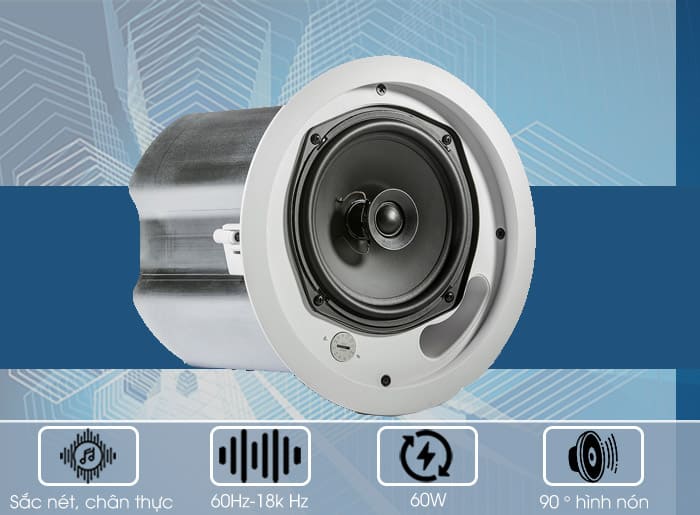 Loa âm trần JBL control 18C/T có khả năng khuếch đại âm thanh chân thực, rõ ràng.