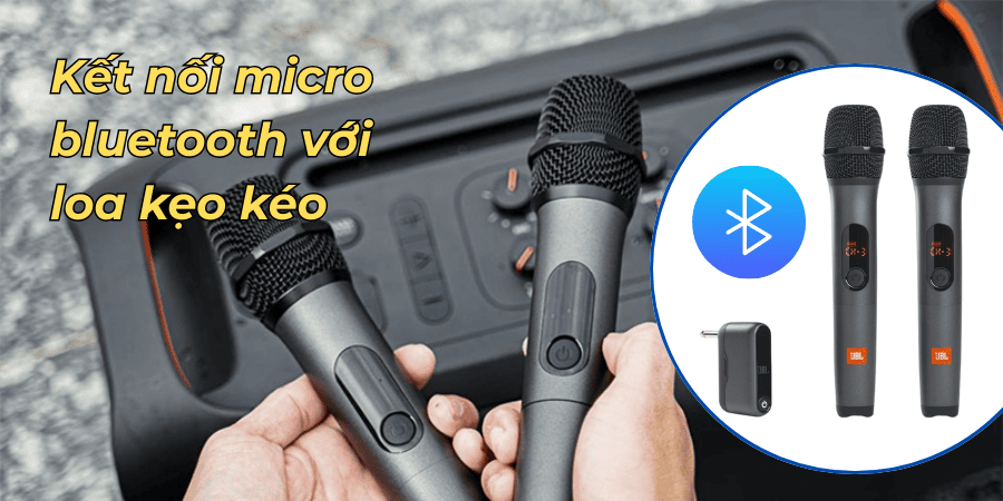 Cách kết nối micro bluetooth với loa kẹo kéo cũng sử dụng cục thu phát và sử dụng chân 6ly