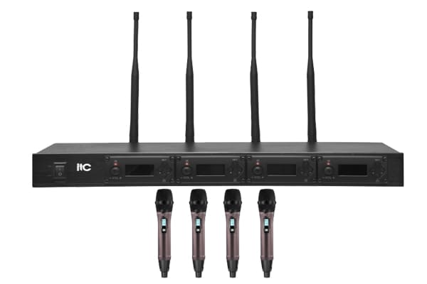Micro không dây ITC TS-354UH thiết kế với 4 tay micro tiện lợi