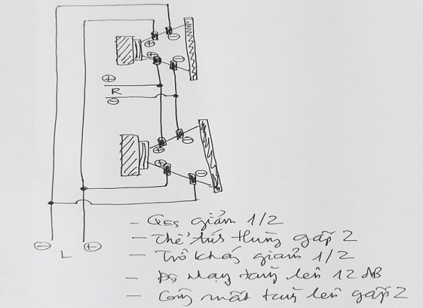 Cách đấu dây loa Bi-wire khi có 2 loa