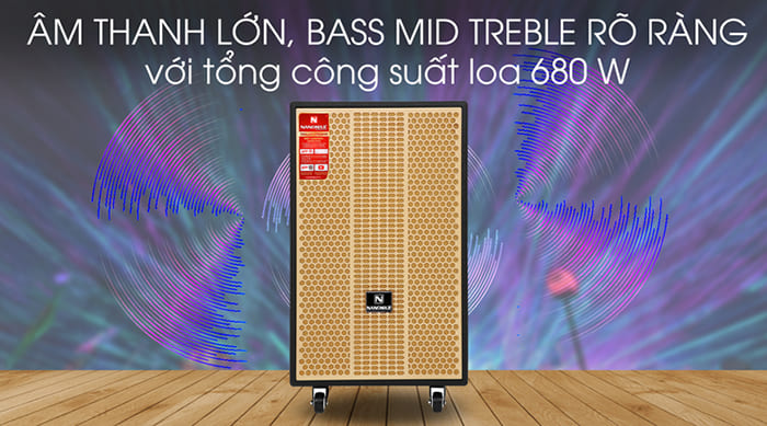 Loa kéo karaoke Nanomax công suất lớn S-2000 680W cho độ bền cao, âm thanh mạnh mẽ