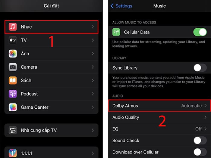 Bước 2: Nhấn vào Dolby Atmos.