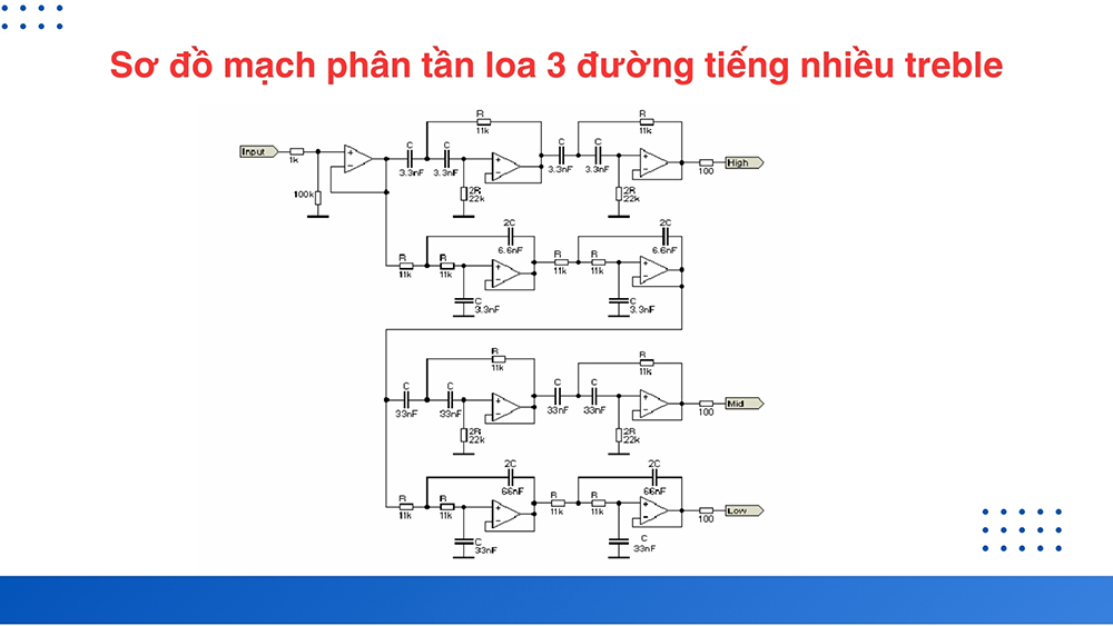 Sơ đồ mạch phân tần 3 đường tiếng nhiều treble