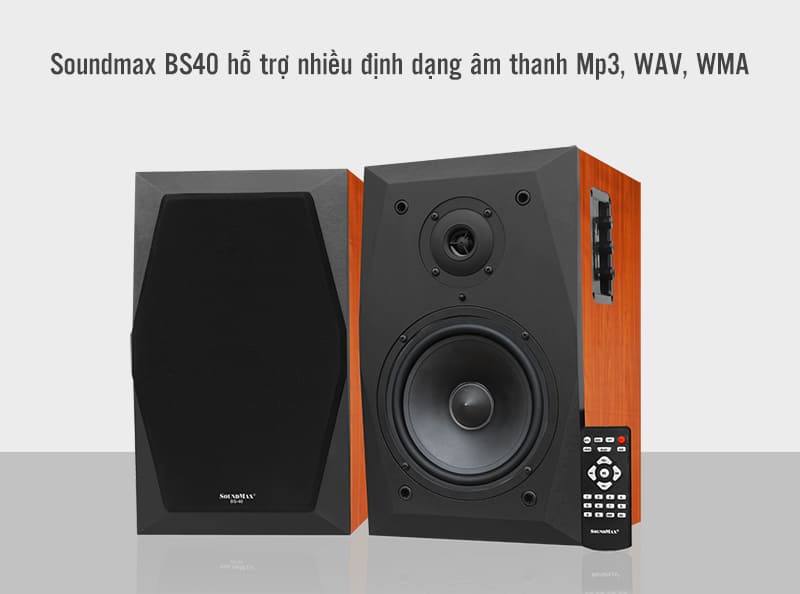 Soundmax BS40 hỗ trợ phát nhiều định dạng âm thanh MP3/WMA/WAV/FLAC