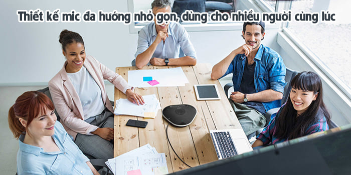 Ưu điểm của micro đa hướng là thiết kế nhỏ gọn, dùng được cho nhiều người cùng lúc Ưu điểm của micro đa hướng là thiết kế nhỏ gọn, dùng được cho nhiều người cùng lúc