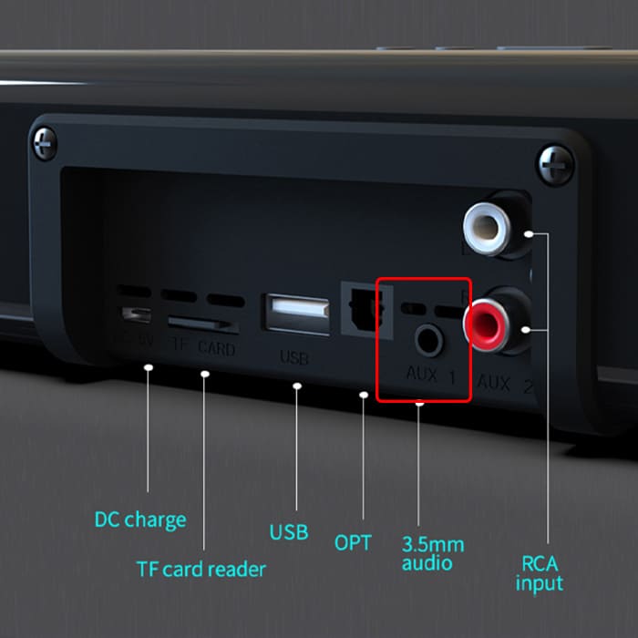 Bước 2: Kết nối micro với loa soundbar qua cổng 3.5mm