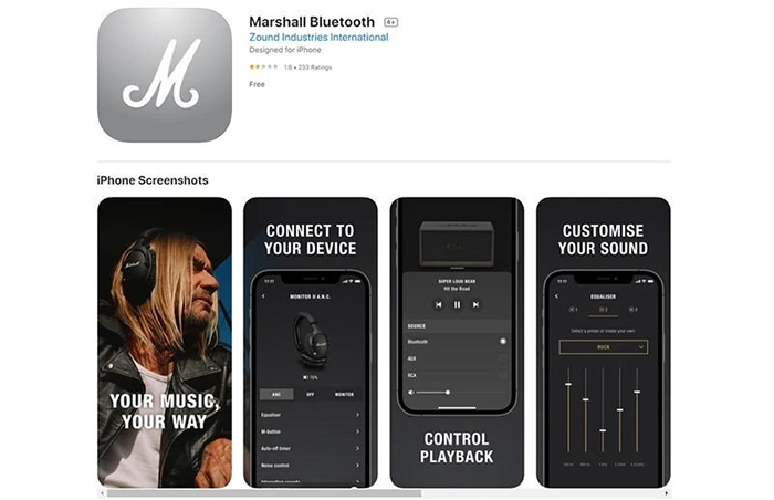 App điều khiển Marshall Bluetooth hỗ trợ nhiều dòng sản phẩm