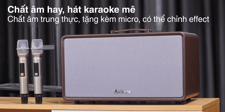 Loa xách tay karaoke có chất âm trung thực, tặng kèm micro, có thể chỉnh effect như echo, reverb để hỗ trợ giọng