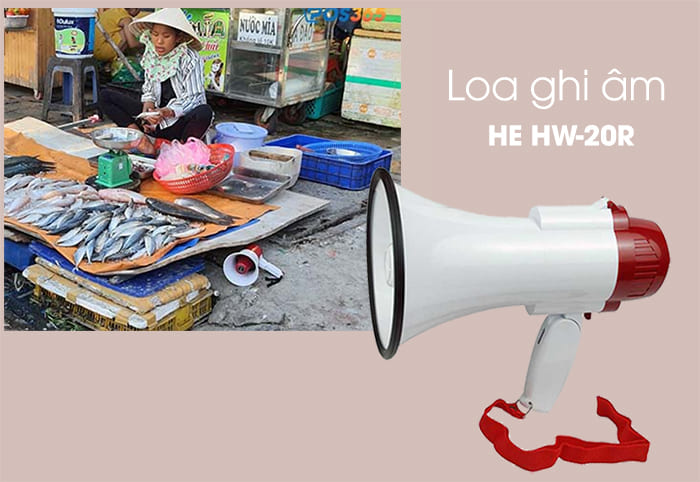 Loa ghi âm rao bán hàng HE HW-20R có công suất 20W mạnh mẽ