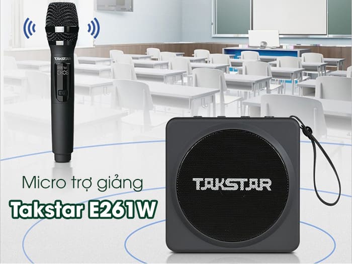 Máy trợ giảng không dây Takstar E261W có micro cầm tay thường thấy