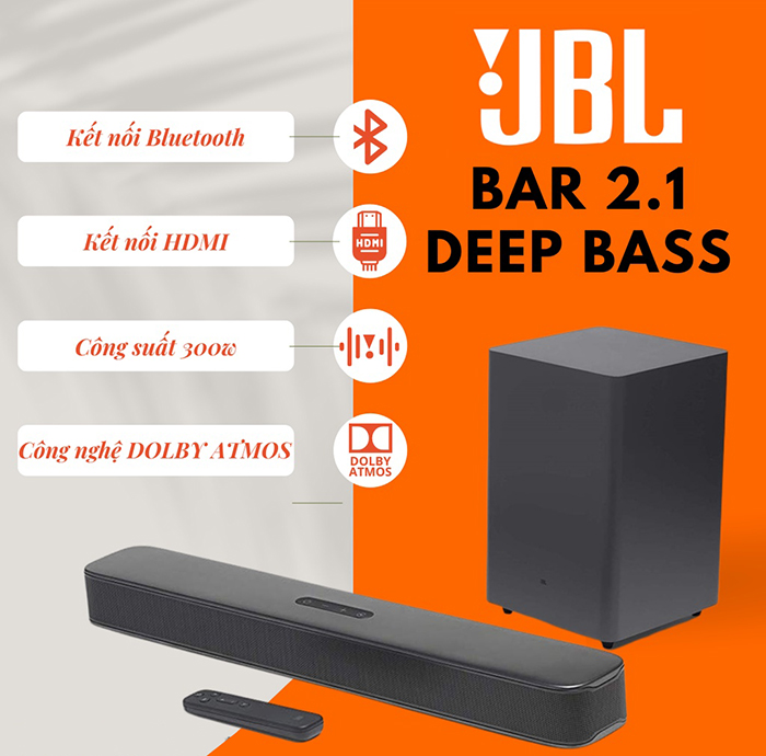 Loa soundbar JBL Bar 2.1 Deep Bass: 7.400.000 đồng