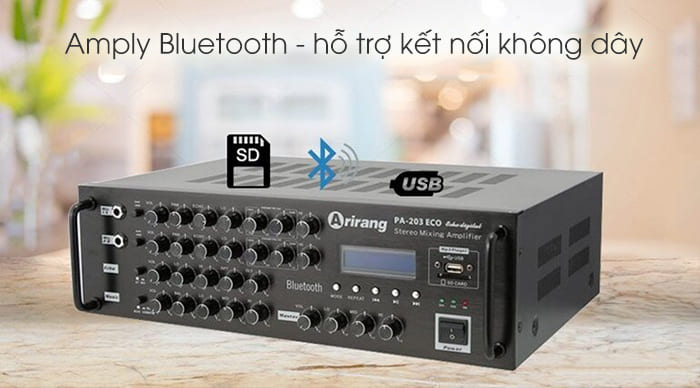 Ampli bluetooth là dòng có khả năng kết nối không dây bluetooth với điện thoại, máy tính,...