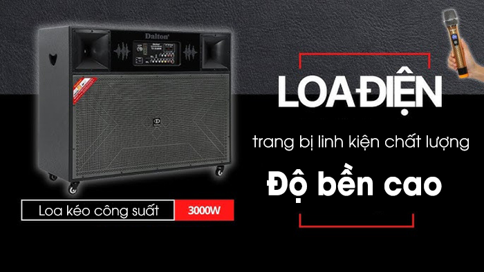 Độ bền loa kéo công suất 3000W cao nhờ trang bị linh kiện chất lượng