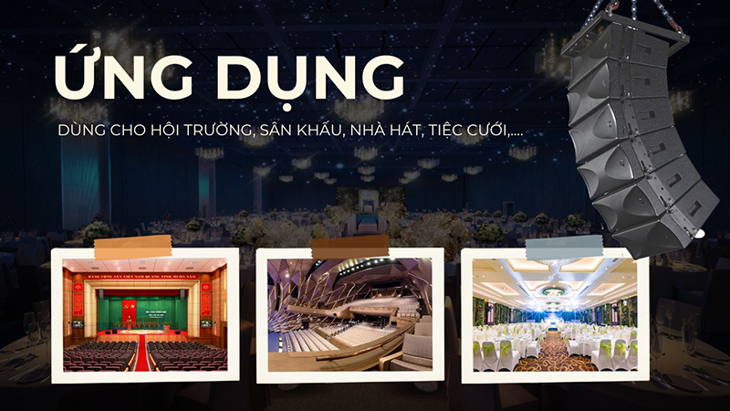 Ứng dụng của Wharfedale WLA-28 dùng cho hội trường, sân khấu, nhà hát, bar,... Ứng dụng của Wharfedale WLA-28 dùng cho hội trường, sân khấu, nhà hát, bar,...