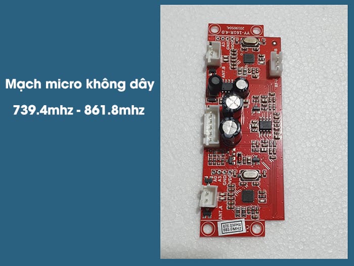 Mạch micro không dây loa kéo 739.4mhz - 861.8mhz: 195.000 VNĐ