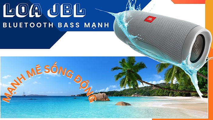 Loa bluetooth bass mạnh JBL có thiết kế gọn gàng cùng chất âm ấn tượng