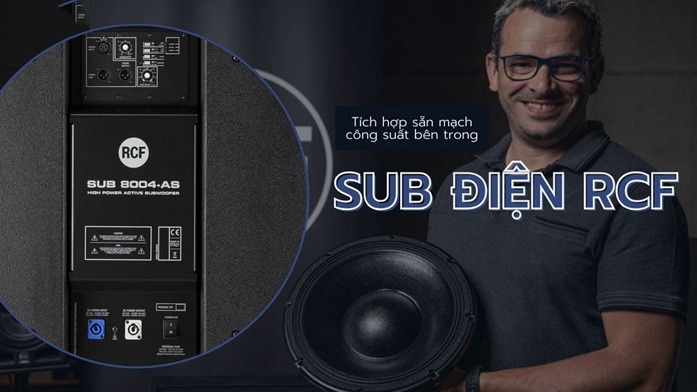 Sub điện RCF tích hợp sẵn mạch công suất bên trong