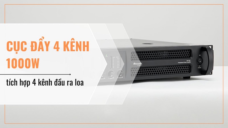 Cục đẩy 4 kênh 1000W là dòng đẩy có trang bị 4 kênh đầu ra loa