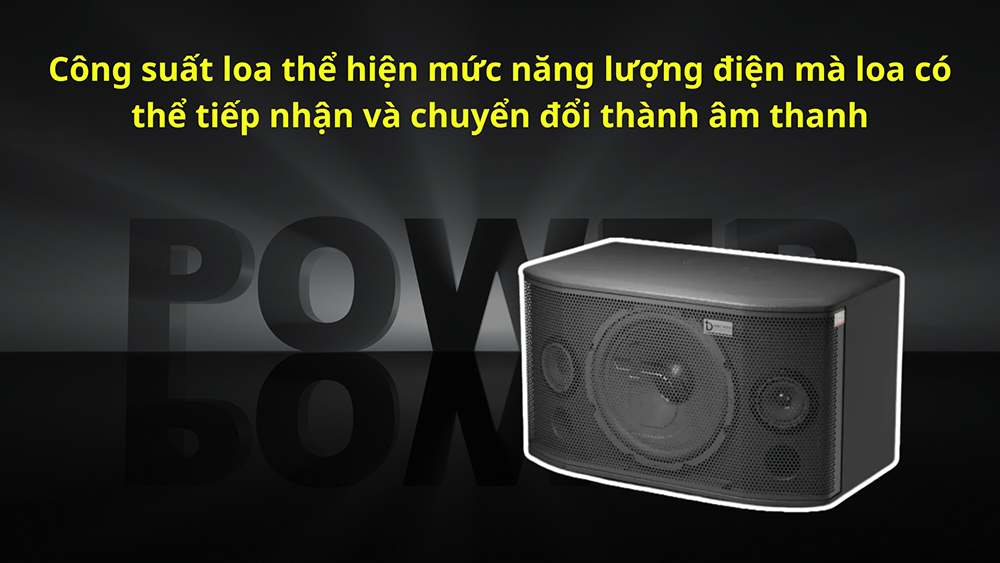Công suất loa thể hiện mức năng lượng điện mà loa có thể tiếp nhận và chuyển đổi thành âm thanh