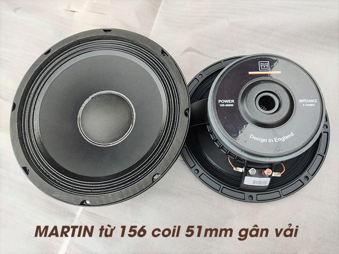Củ bass 25 MARTIN từ 156 coil 51mm gân vải xếp tẩm dầu
