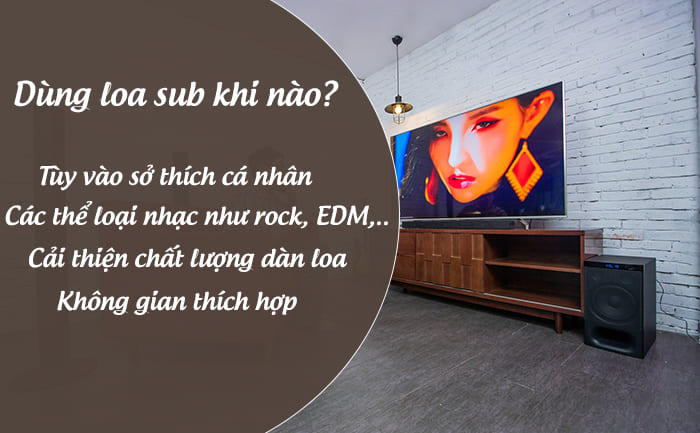 Tùy thuộc vào mục đích nghe nhạc để chọn loa sub