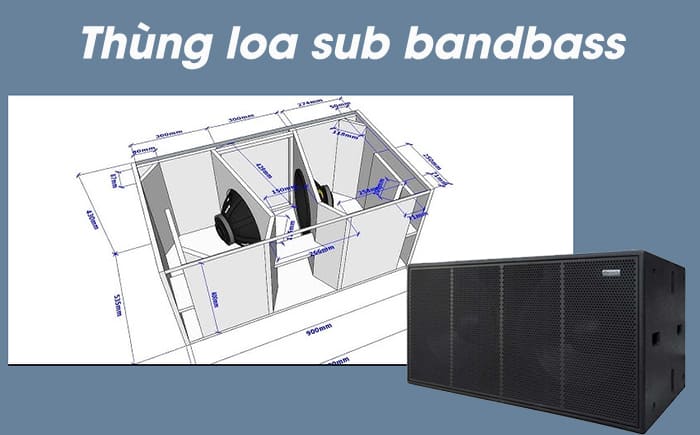 Thùng loa sub dạng bandpass thường có cấu trúc kép