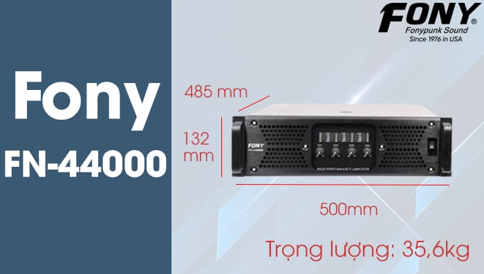 Cục đẩy công suất Fony FN-44000 với kích thước nhỏ gọn