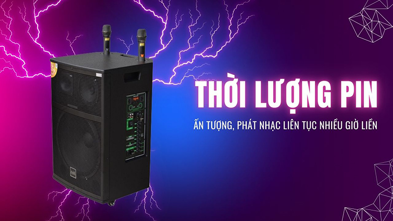 Thời lượng pin dài, phát nhạc nhiều giờ liền