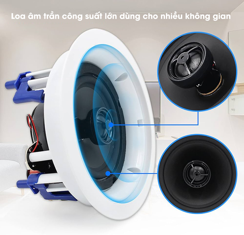 Loa gắn trần công suất lớn sử dụng được cho nhiều không gian hơn