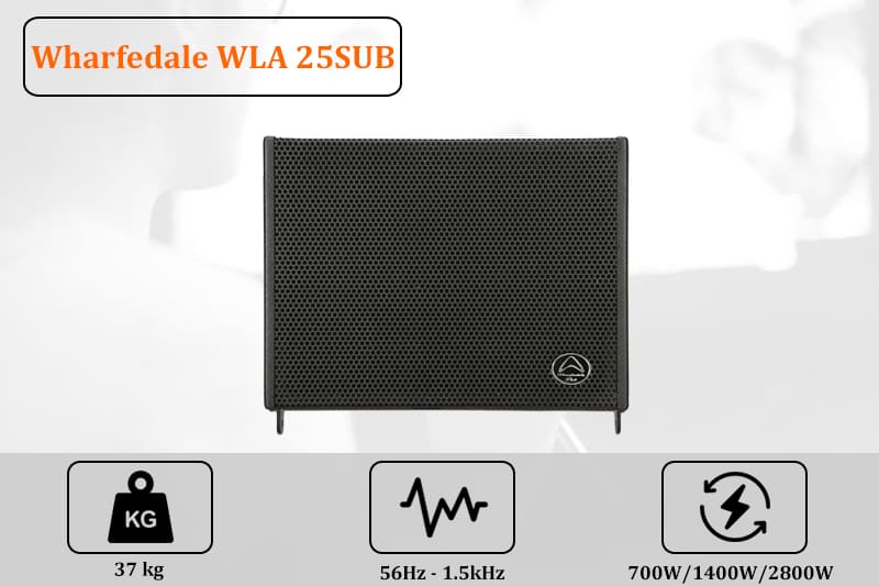 Wharfedale WLA 25SUB sở hữu công suất mạnh mẽ lên tới 2800W