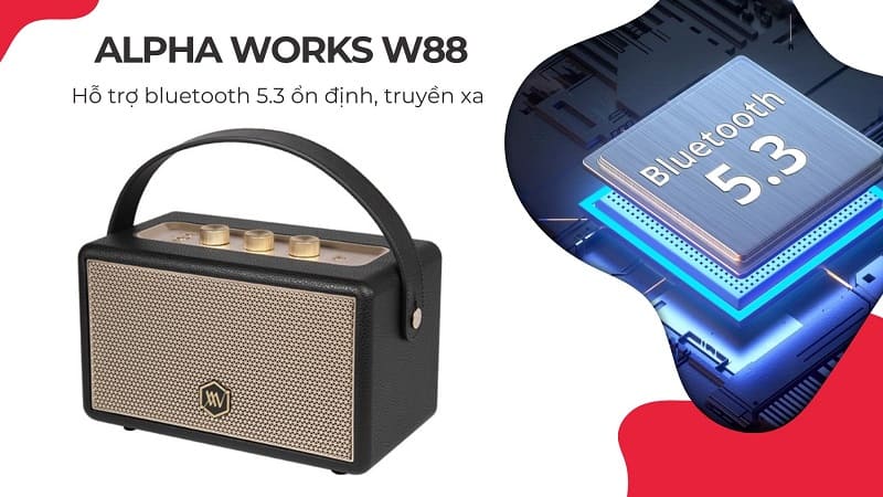 Alpha Works AW-W88 hỗ trợ kết nối bluetooth 5.3 ổn định và xa hơn