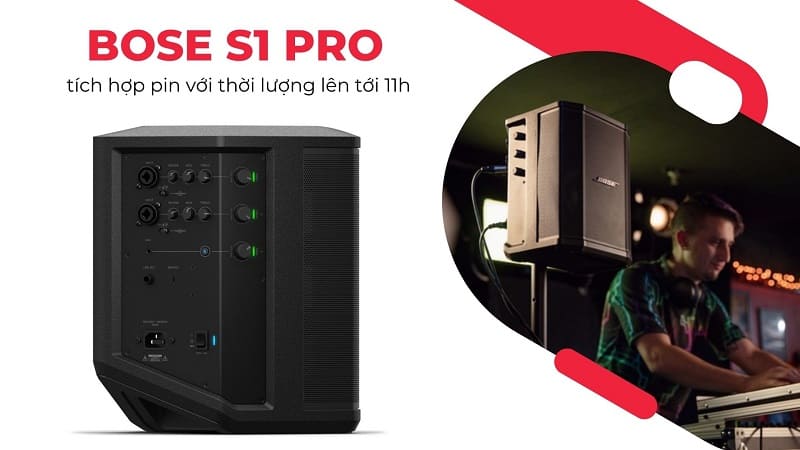 Bose S1 Pro tích hợp sẵn pin dung lượng cao lên tới 11h