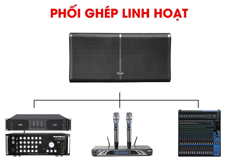 Star Sound SUB218 có khả năng phối ghép linh hoạt với nhiều thiết bị Star Sound SUB218 có khả năng phối ghép linh hoạt với nhiều thiết bị