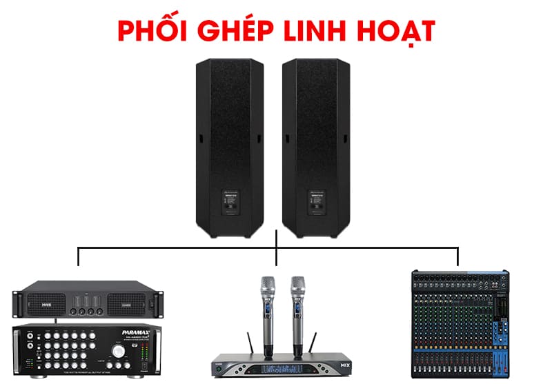Phối ghép dễ dàng với trở kháng 8ohms