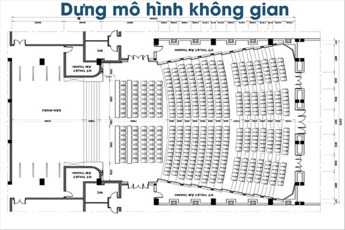 Dựng lại mô hình kiến trúc không gian hội trường