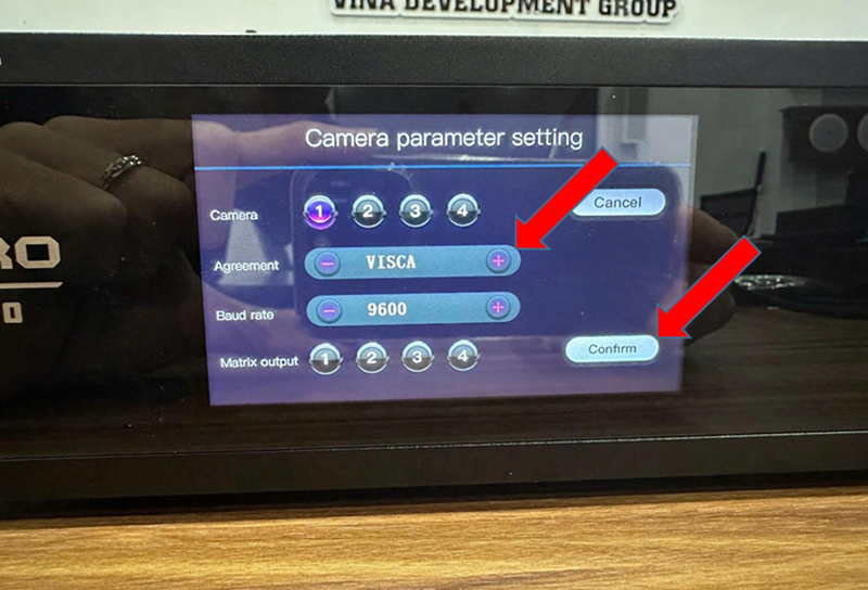 Bước 15: Nhấn + - để chọn Camera, sau đó chọn Confirm.