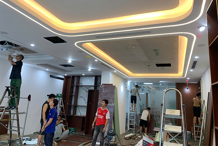 Thi công loa âm trần trong điều kiện không gian chưa hoàn thiện