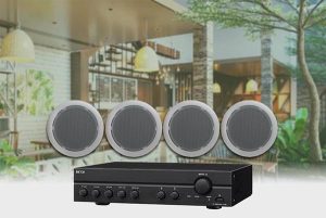 Âm thanh quán CAFE 100m2 có trần thạch cao